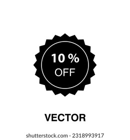10% Discount Sign Icon vector Template flat design illustration on white background..eps