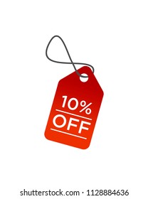 10% Discount Tag Icon Vector Logo Template