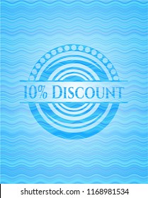 10% Discount water badge background.