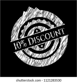 10% Discount written with chalkboard texture