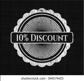 10% Discount written with chalkboard texture