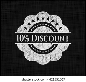 10% Discount written with chalkboard texture