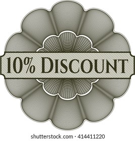 10% Discount written inside abstract linear rosette