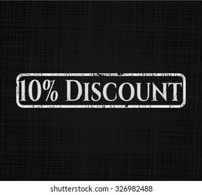 10% Discount written on a blackboard