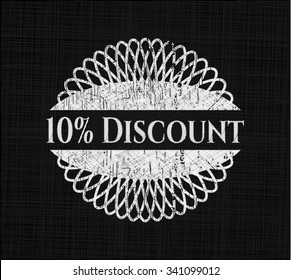 10% Discount written on a blackboard