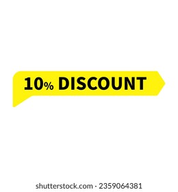 10 Discount In Yellow Rectangle Shape For Advertising Sale Business
