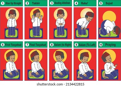 10 Educational Cards Muslim Children About Stock Vector (Royalty Free ...