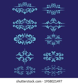 10 element decoration. Ornament vector.