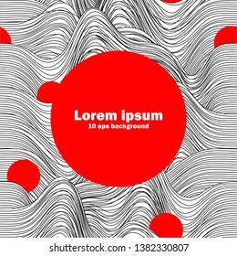 10 eps vector background with thin wavy lines and dots. For design, cover, advertising banner
