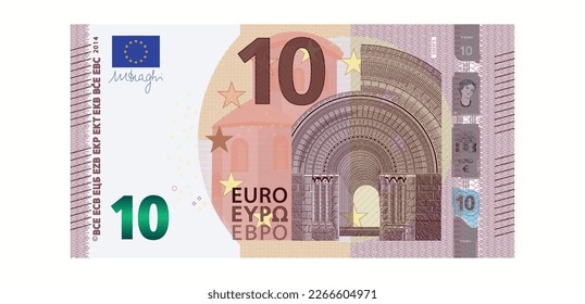 10 euro banknote - europen bill cash money isolated on white background - ten euro