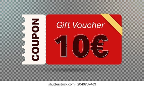 10 euro coupon promotion sale for website, internet ads, social media.Big sale and super sale coupon code euro 10 discount gift voucher coupon vector illustration summer offer ends weekend