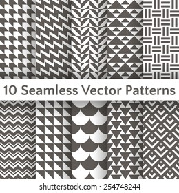 Black White Fashion Prints Patterns Houndstooth Stock Vector (Royalty ...