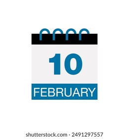 10 february calendar date icon vector eps