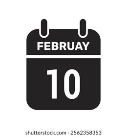 10 february calender icon monthly web design.