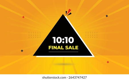10 a 10 venda final editável banner web vetor arte ilustração rótulo ícone modelo design preto branco formas laranja amarelo abstrato gradiente sol fundo moderno original de alta qualidade 4k