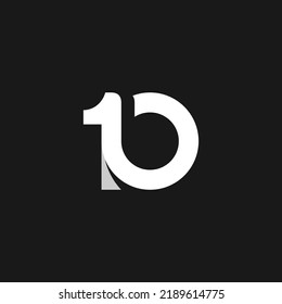 10 flat logo icons and vector design templates. Monograms number one and zero. Logotype teen