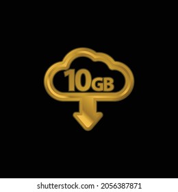 10 Gb Download Gold Plated Metalic Icon Or Logo Vector