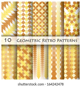 10 Geometric Retro Pattern Graphic Design