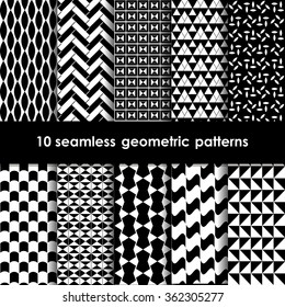 Black White Fashion Prints Patterns Houndstooth Stock Vector (Royalty ...