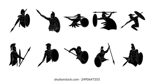 10 Gladiator Vector Set Collection