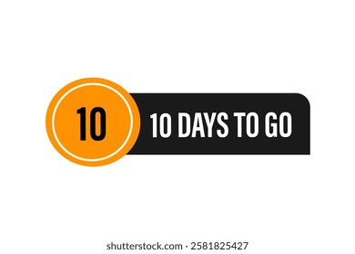 10  to go sale countdown vector symbol, clock, time,  background, template 10 days to go, countdown, sticker, left banner, business, sale, label button

