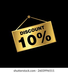 10 % Gold Hanging Sign Discount Store Template