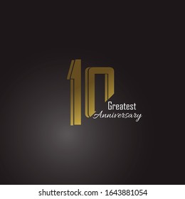 10 Vorlagendesign-Illustration für 10 Jubiläumsjahre elegant
