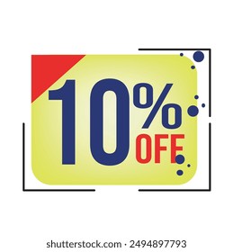 10%, green background, red detail, blue letters, percentage, price, discount, stores..eps