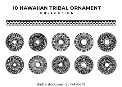 10 Hawaiian Tribal Ornament Collection Set