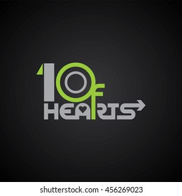 10 of hearts logo - poker logotype