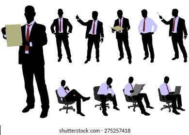 10 high quality businessman silhouette