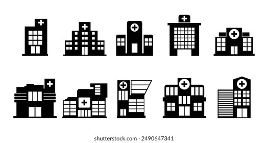 10 Krankenhaus Silhouette Set Kollektion 