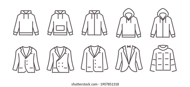 10 icon set (clothing, outerwear)