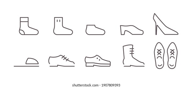 10 icon set (footwear) .vector illustration.
