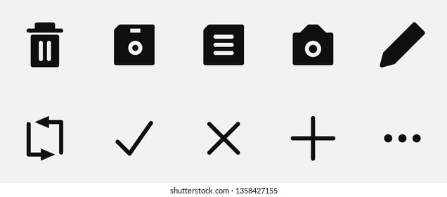 10 icons for UI - filled, vector
