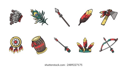 10 Indians Vector Set Collection