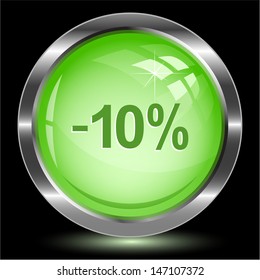 -10%. Internet button. Vector illustration.