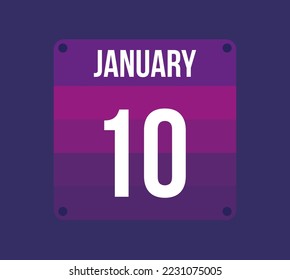 10 january calendar date. Calendar icon for january. Banner for holidays and special dates