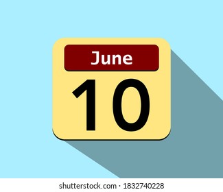 10 de junio - Imagen vectorial de un icono de un calendario