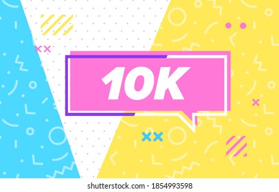 10 k or 10000 in design banner. vector template for web, print, presentation . Simple banner with minimal phrase. Trendy flat geometric print. Creative vector stock decoration.