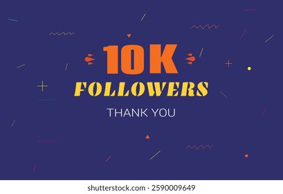 10 k followers thank you. 10000 subscribers vector illustration social media post subscribers