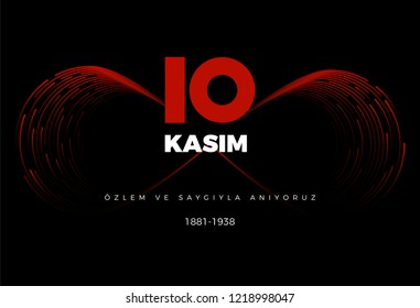 10 Kasim Ataturk Anma Gunu (Translation: 10th of November The Commemoration of Ataturk in Turkey) Vector Illustration