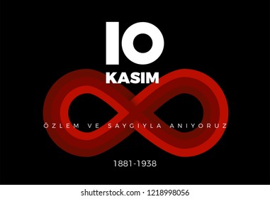 10 Kasim Ataturk Anma Gunu (Translation: 10th of November The Commemoration of Ataturk in Turkey) Vector Illustration