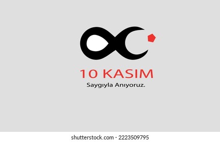 10 Kasim vektör illüstrasyonu. (10 Kasım, Mustafa Kemal Atatürk Ölüm Günü.)