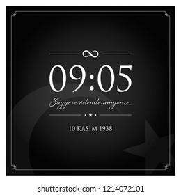 10 kasim vector illustration. (10 November, Mustafa Kemal Ataturk Death Day anniversary.)