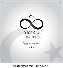 10 kasim vector illustration. (10 November, Mustafa Kemal Ataturk Death Day anniversary.)