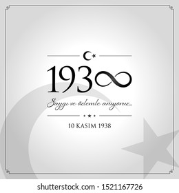 10 kasim vector illustration. (10 November, Mustafa Kemal Ataturk Death Day anniversary.)