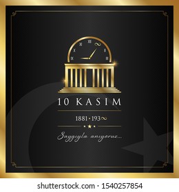 10 kasim vector illustration. (10 November, Mustafa Kemal Ataturk Death Day anniversary.)