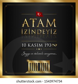 10 kasim vector illustration. (10 November, Mustafa Kemal Ataturk Death Day anniversary.)