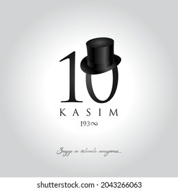10 kasim vector illustration. (10 November, Mustafa Kemal Ataturk Death Day anniversary.)